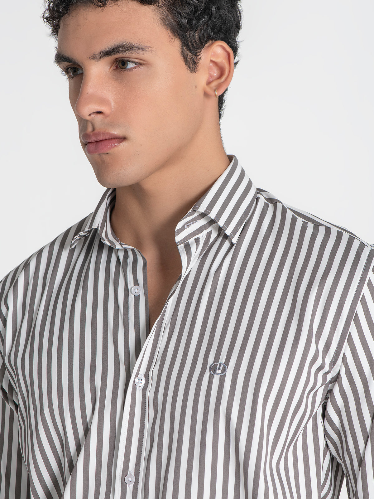 Chemise Taupe Striped