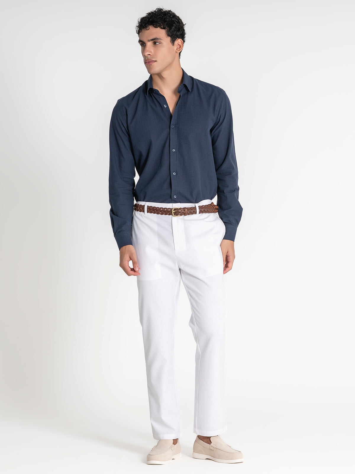 Chemise En Lin Bleue Flax