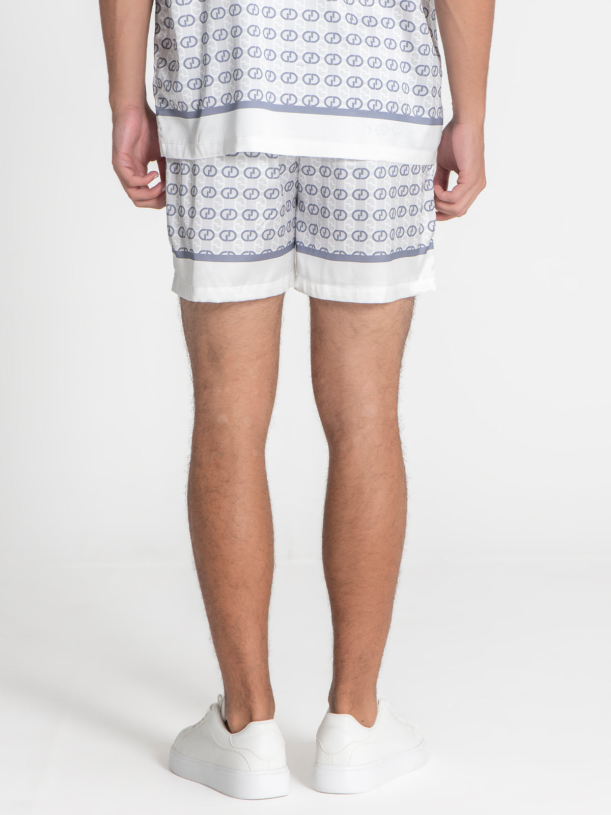 White GG Mania Satin Shorts