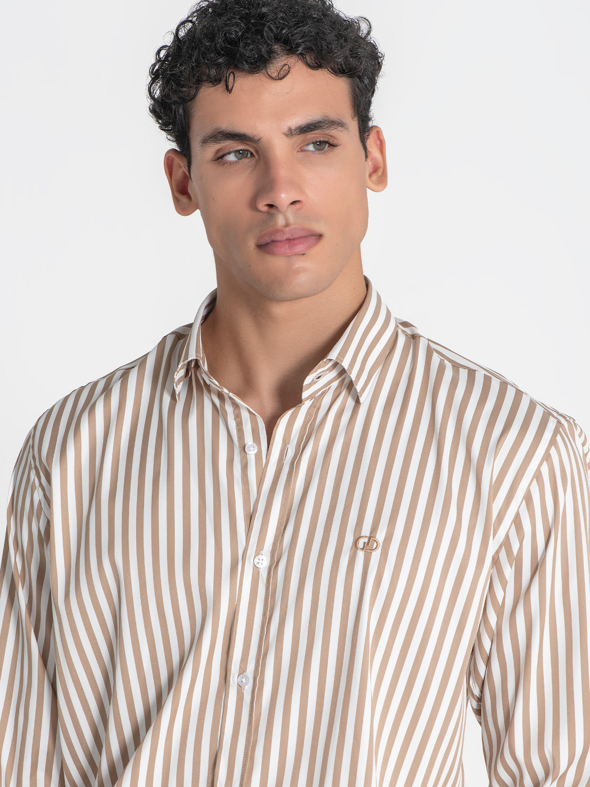 Chemise Beige Striped
