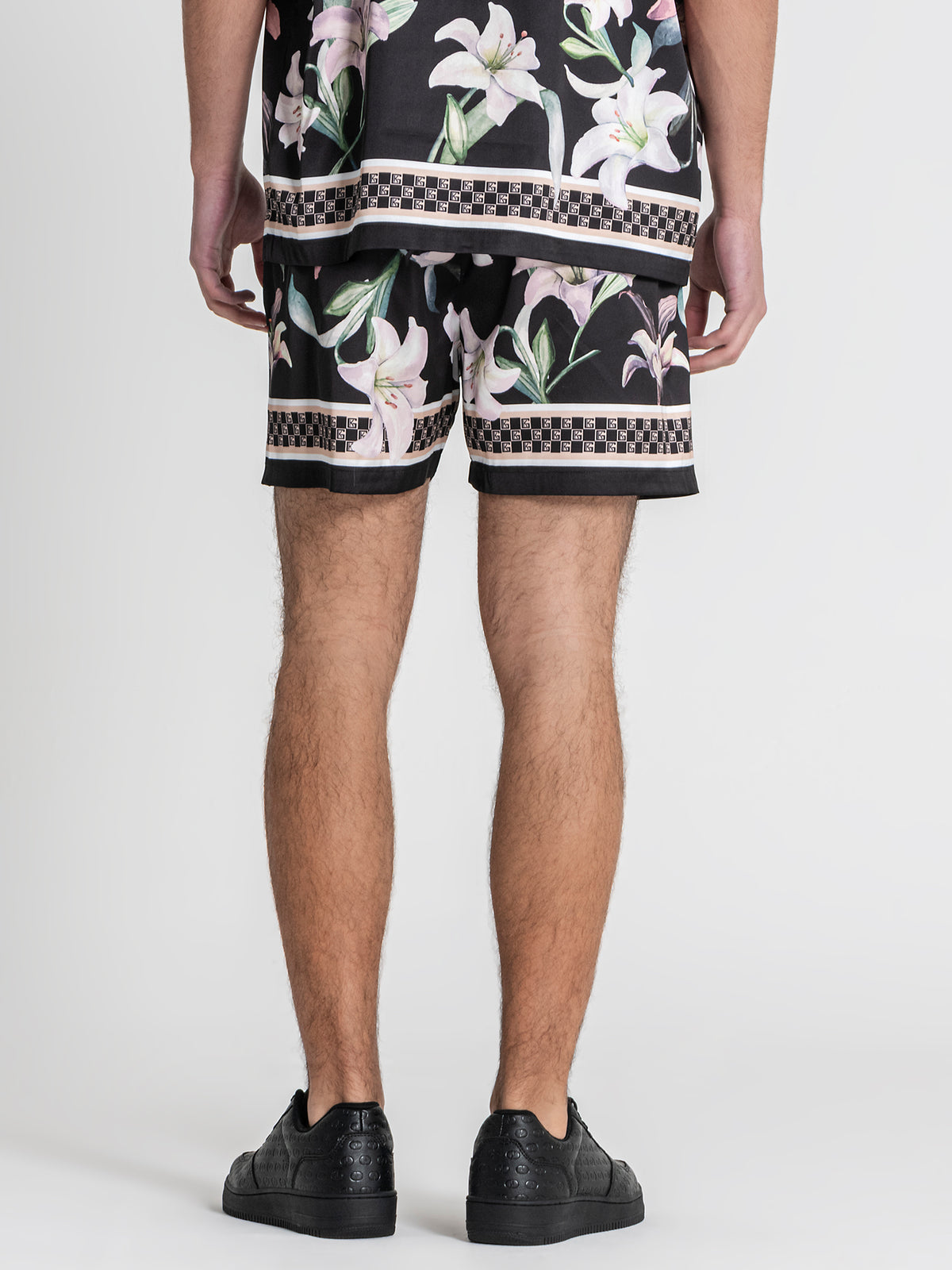 shorts / Black Midnight Bloom Satin Shorts