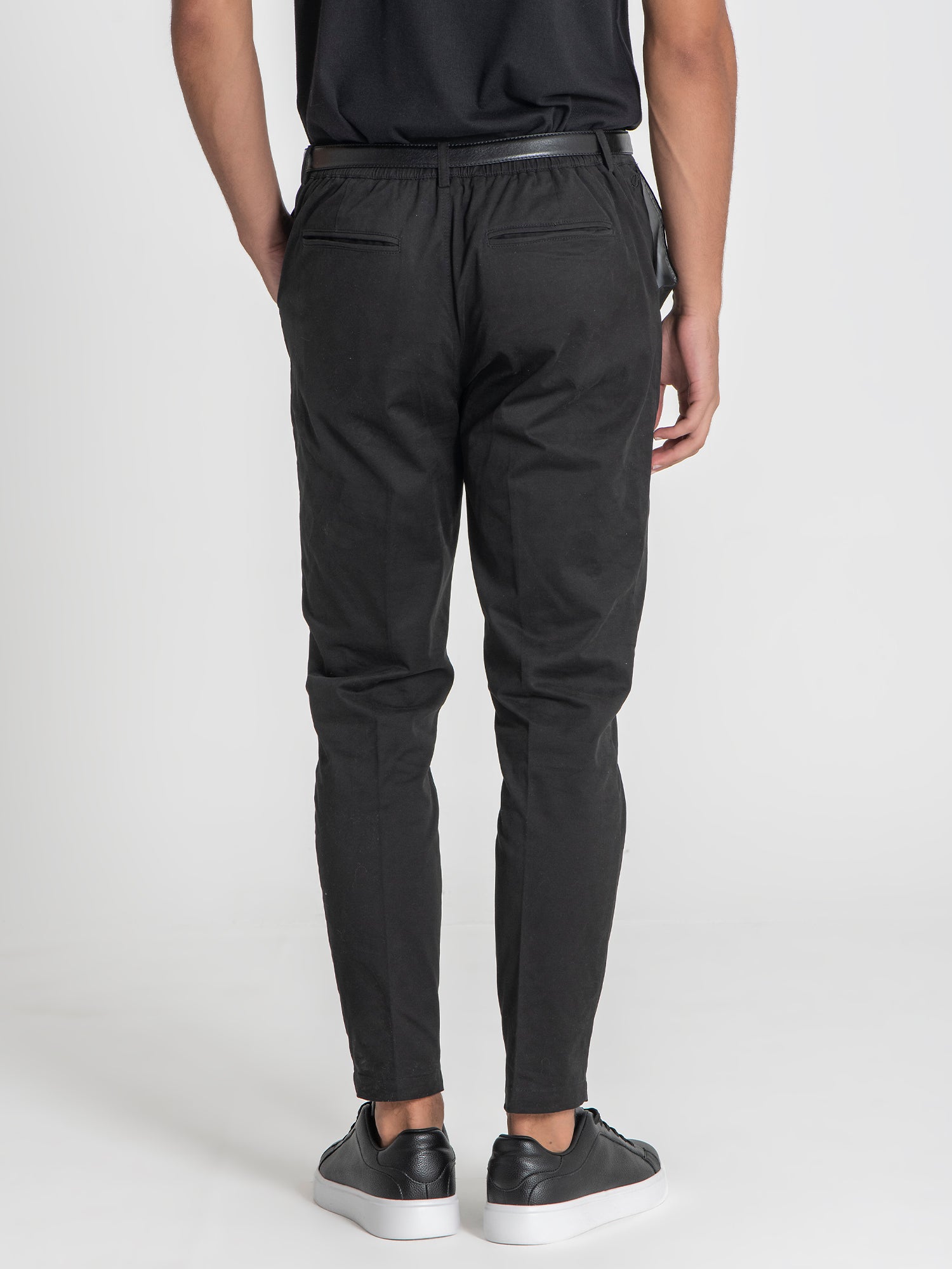 pants / Black Elastic Chino Chino Pants