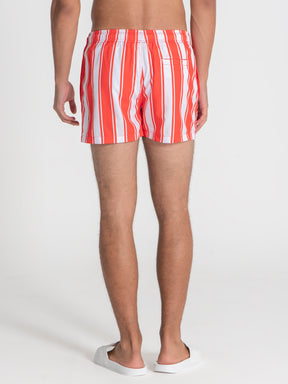 swimshorts / Orange Striped Swimshorts