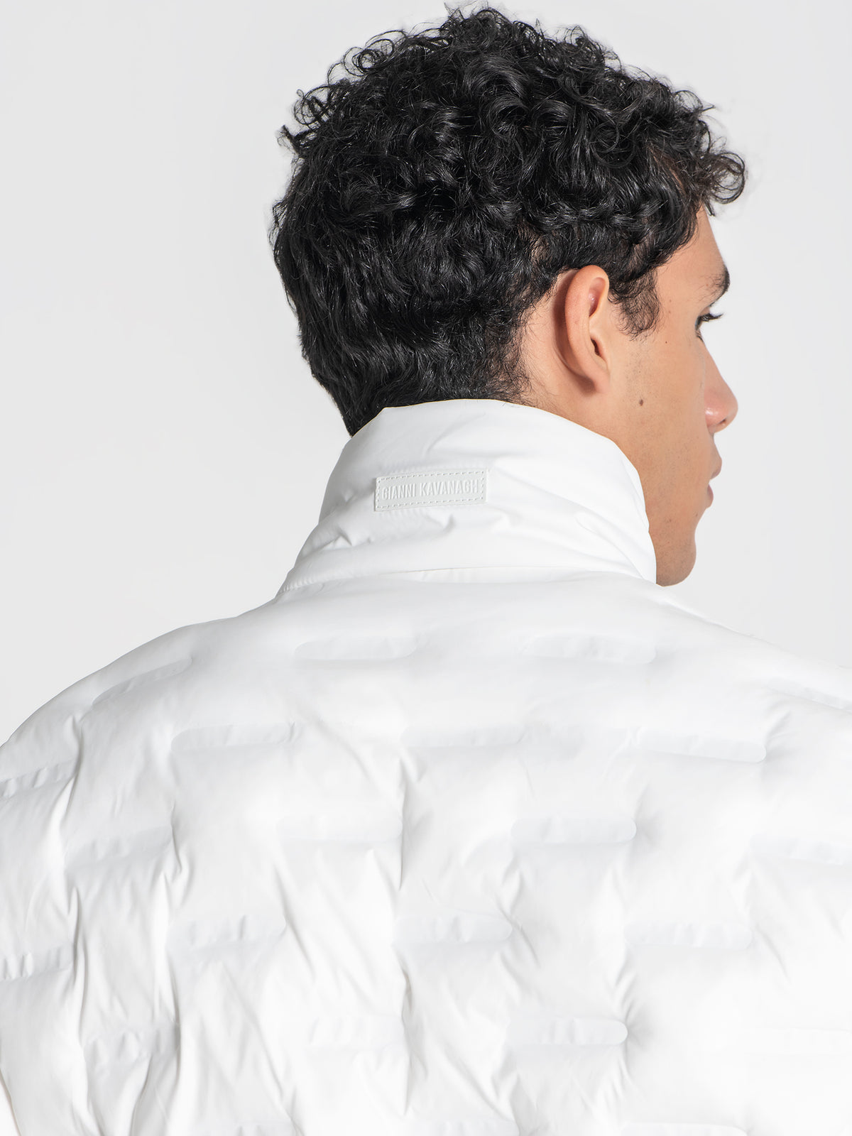 White Code Puffer Jacket