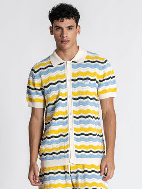 shirts / Multicolor Wave Knit Set