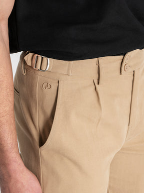 pants / Taupe Pleated Chino Pants