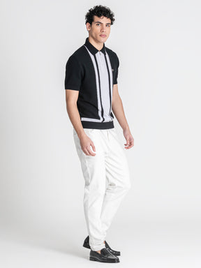 polos / Black Column Knit Polo