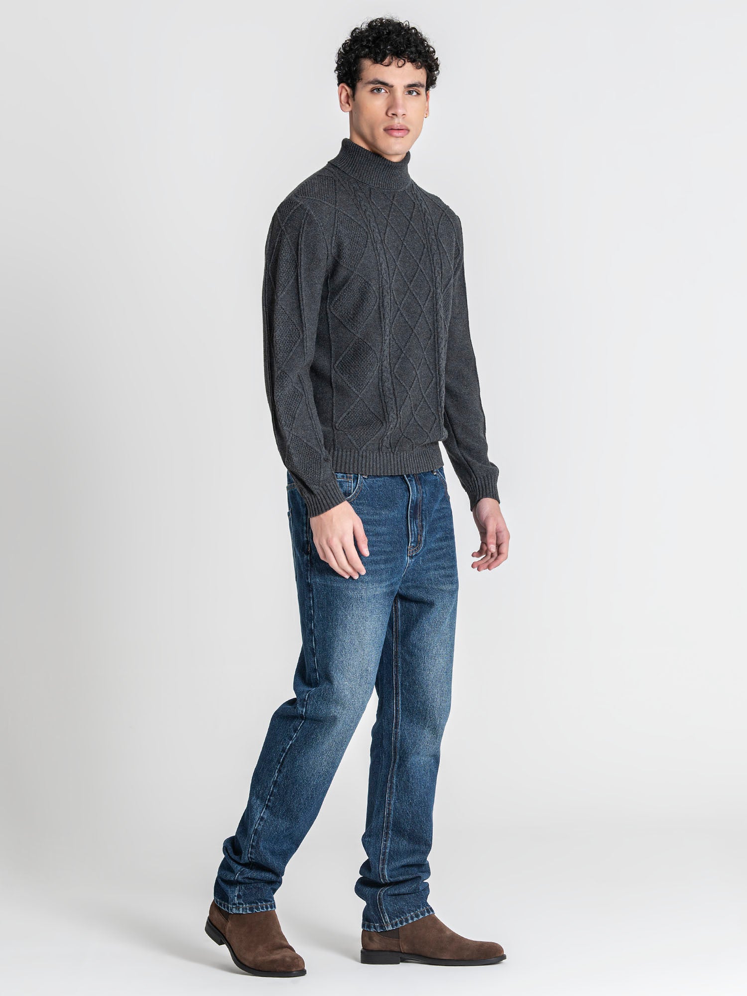 sweats / Grey Cable Knit Turtleneck
