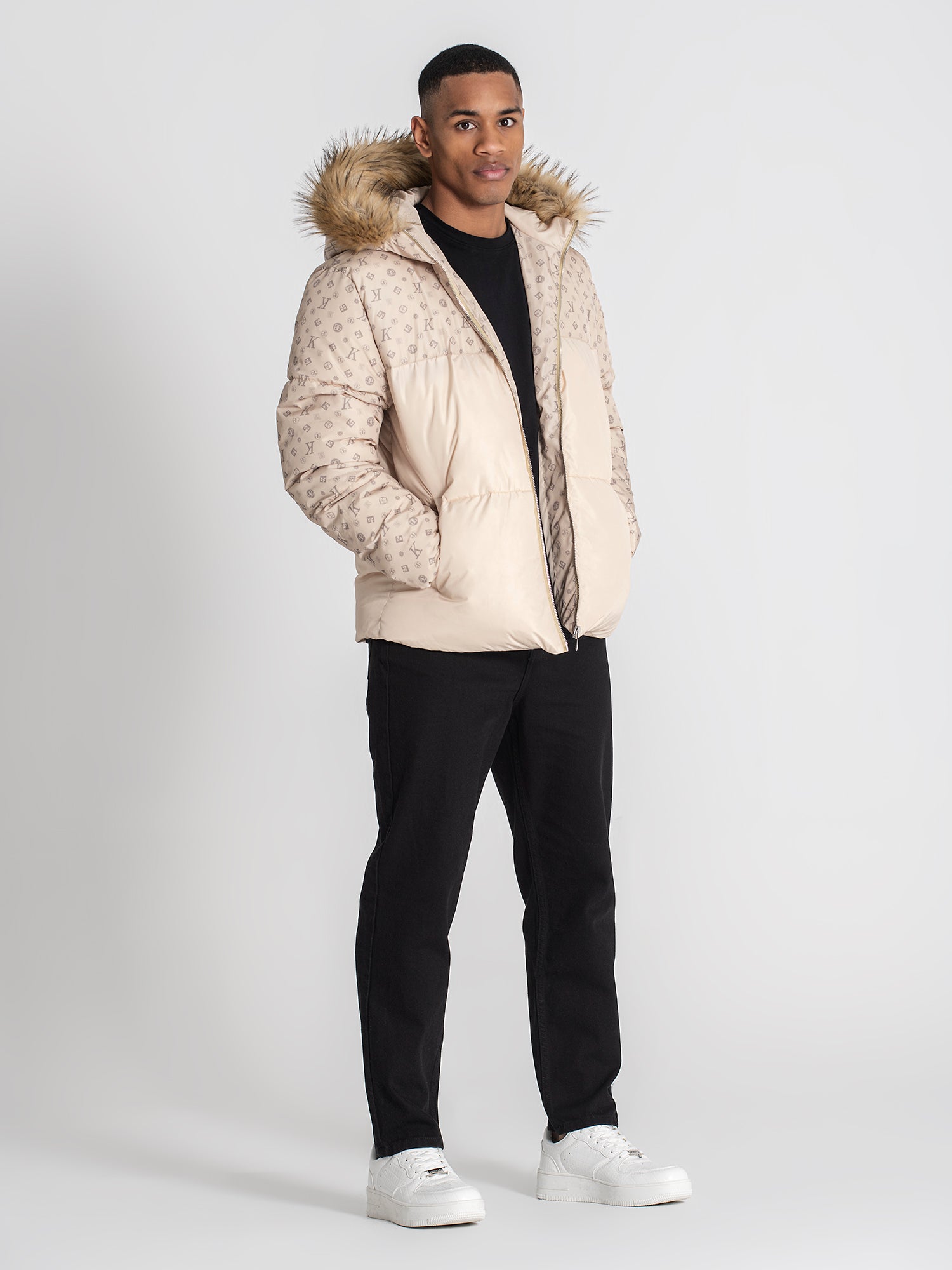 puffers / Beige Logomania Puffer Jacket (Defective)