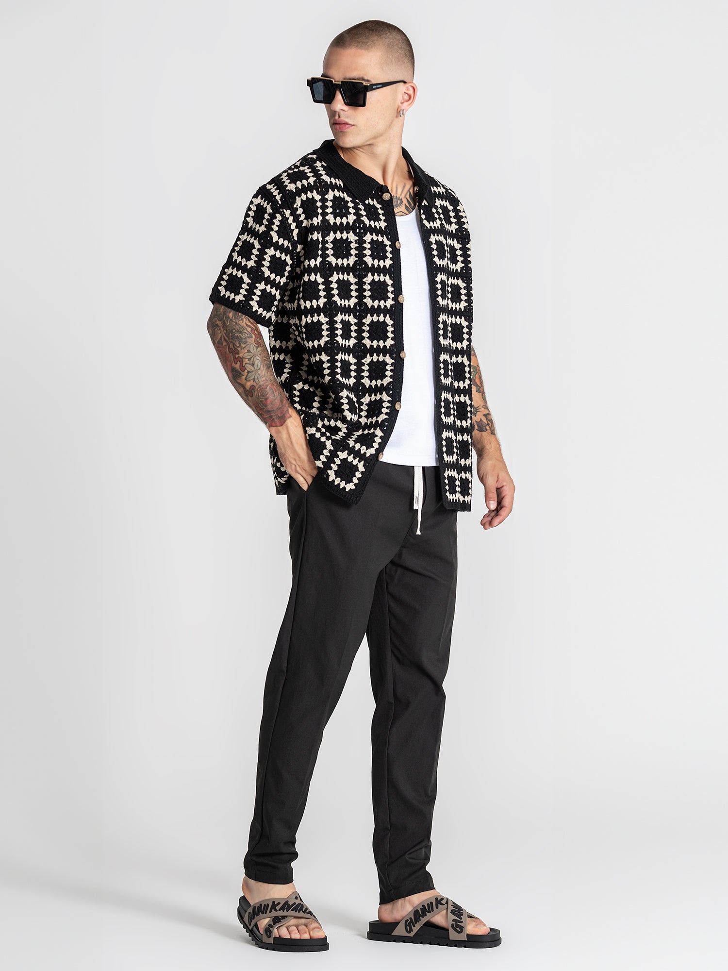 shirts / Black Nature Knit Shirt