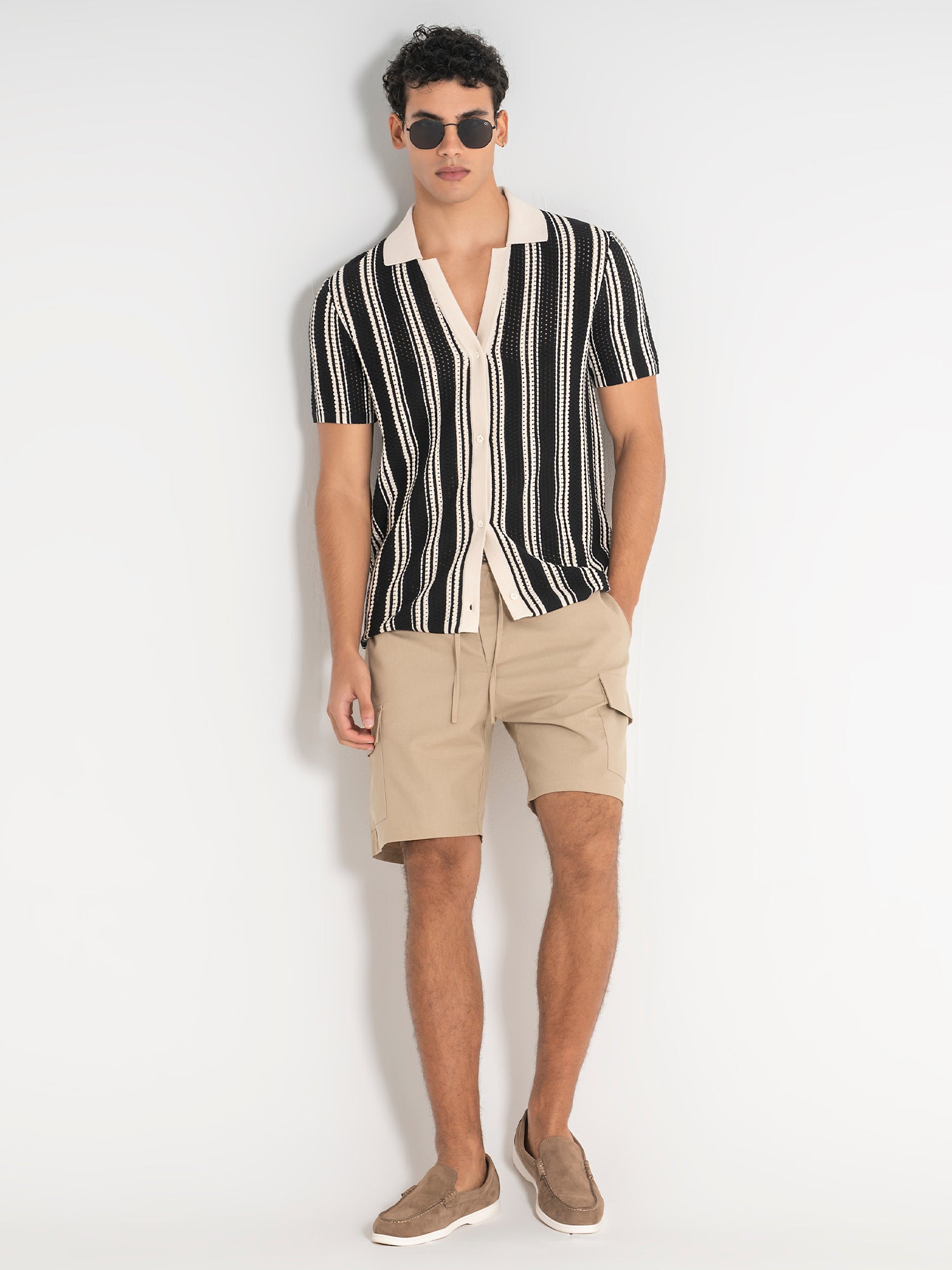 shirts / Taupe Relaxed Knit Shirt