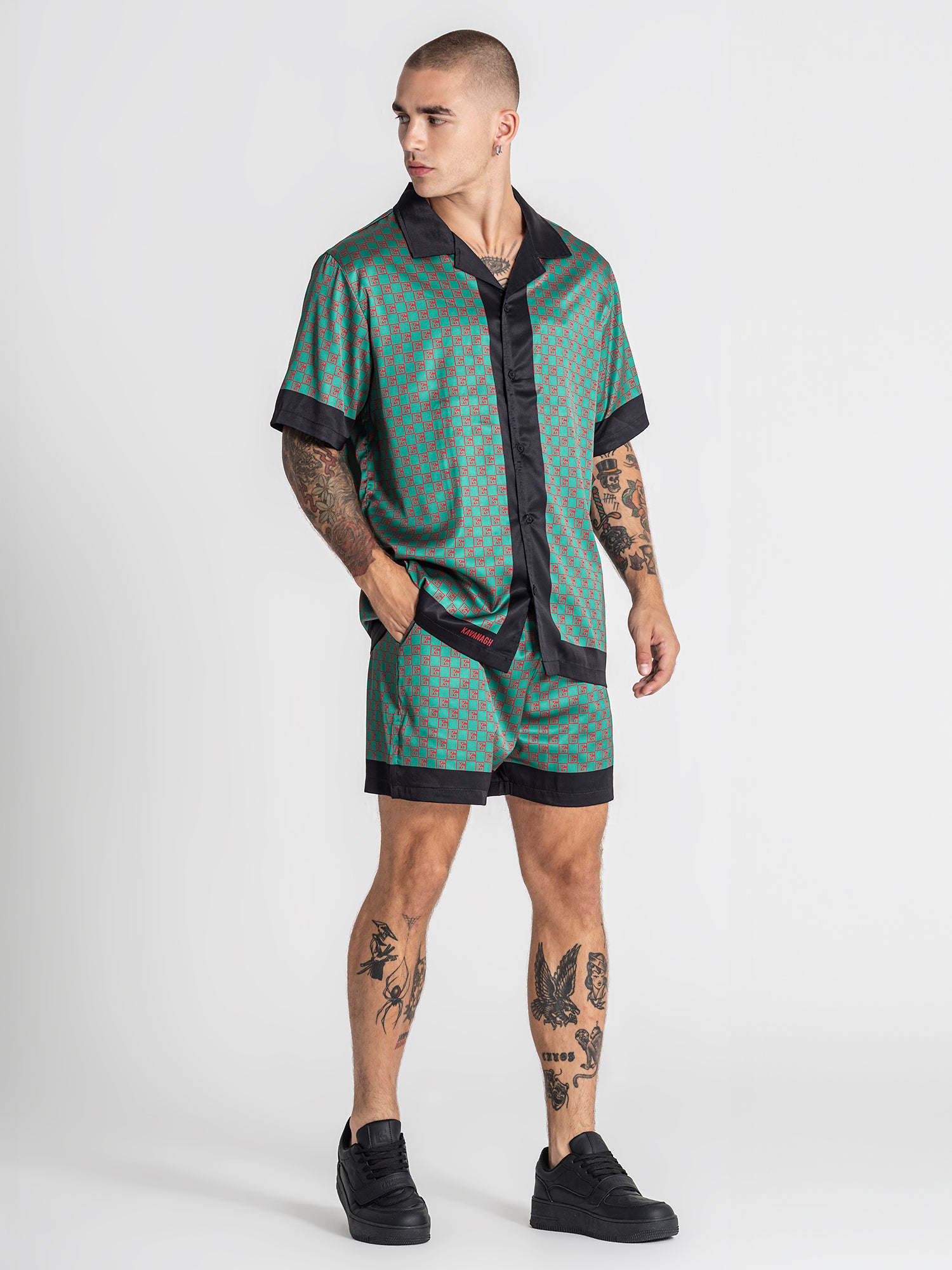 shirts / Green GK Mania Satin Shirt