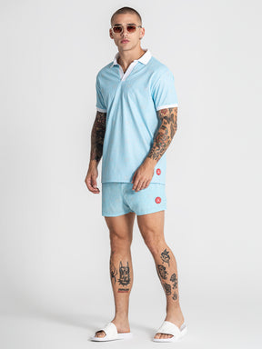 polos / Light Blue Tiled Polo