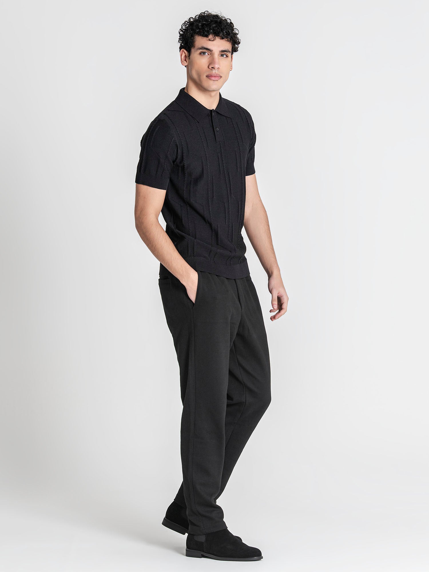 polos / Black Dimension Knit Polo