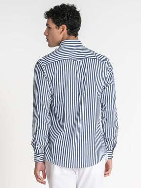 shirts / Navy Blue Striped Shirt