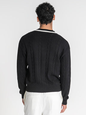 sweats / Black Cable Sweater