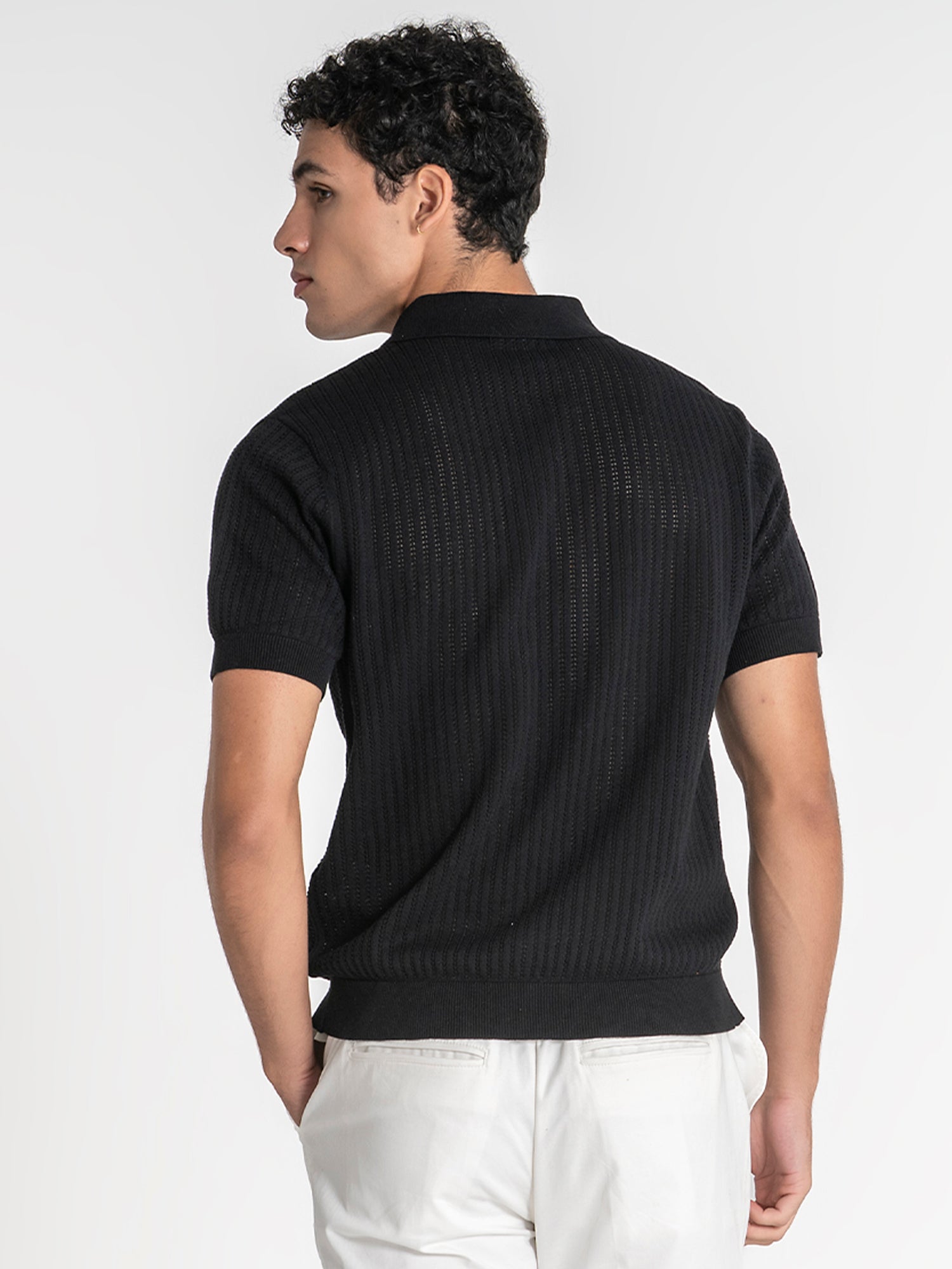 polos / Black Sense Knit Polo