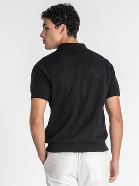 polos / Black Sense Knit Polo