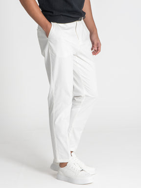 pants / White Elastic Chino Chino Pants
