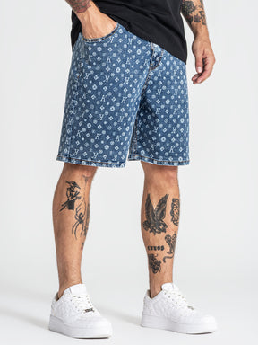 shorts / Blue Monogram Denim Shorts