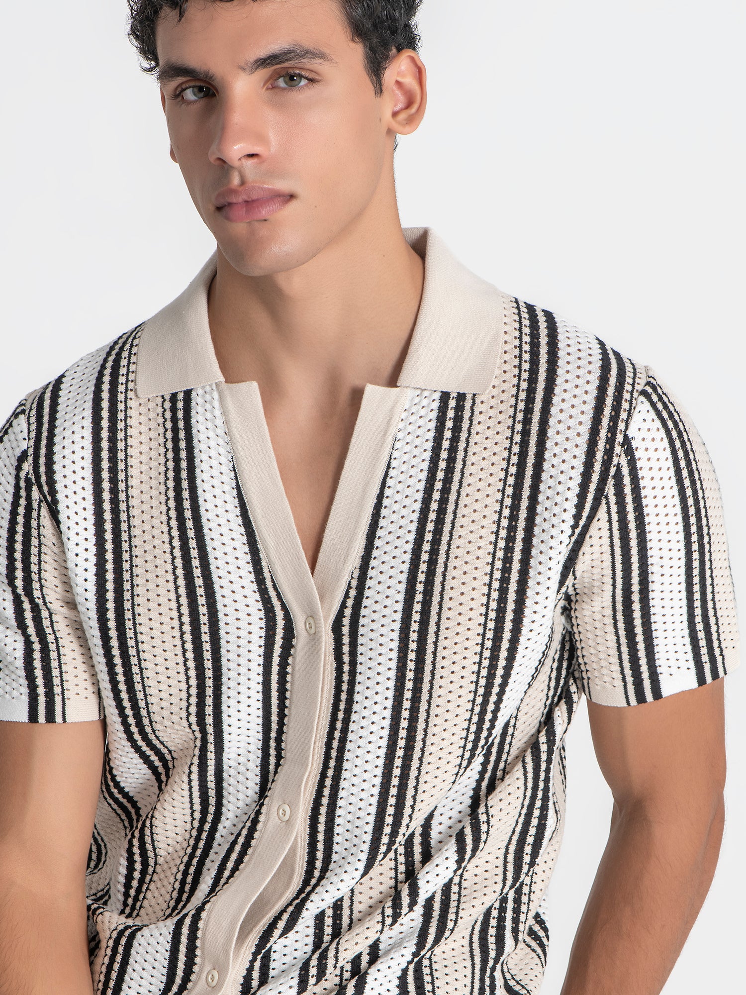 shirts / Beige Relaxed Knit Shirt