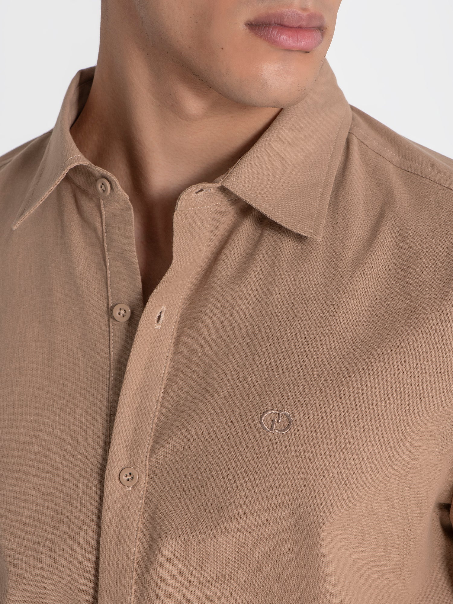 shirts / Taupe GG Linen Shirt