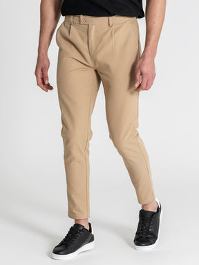 pants / Taupe Pleated Chino Pants