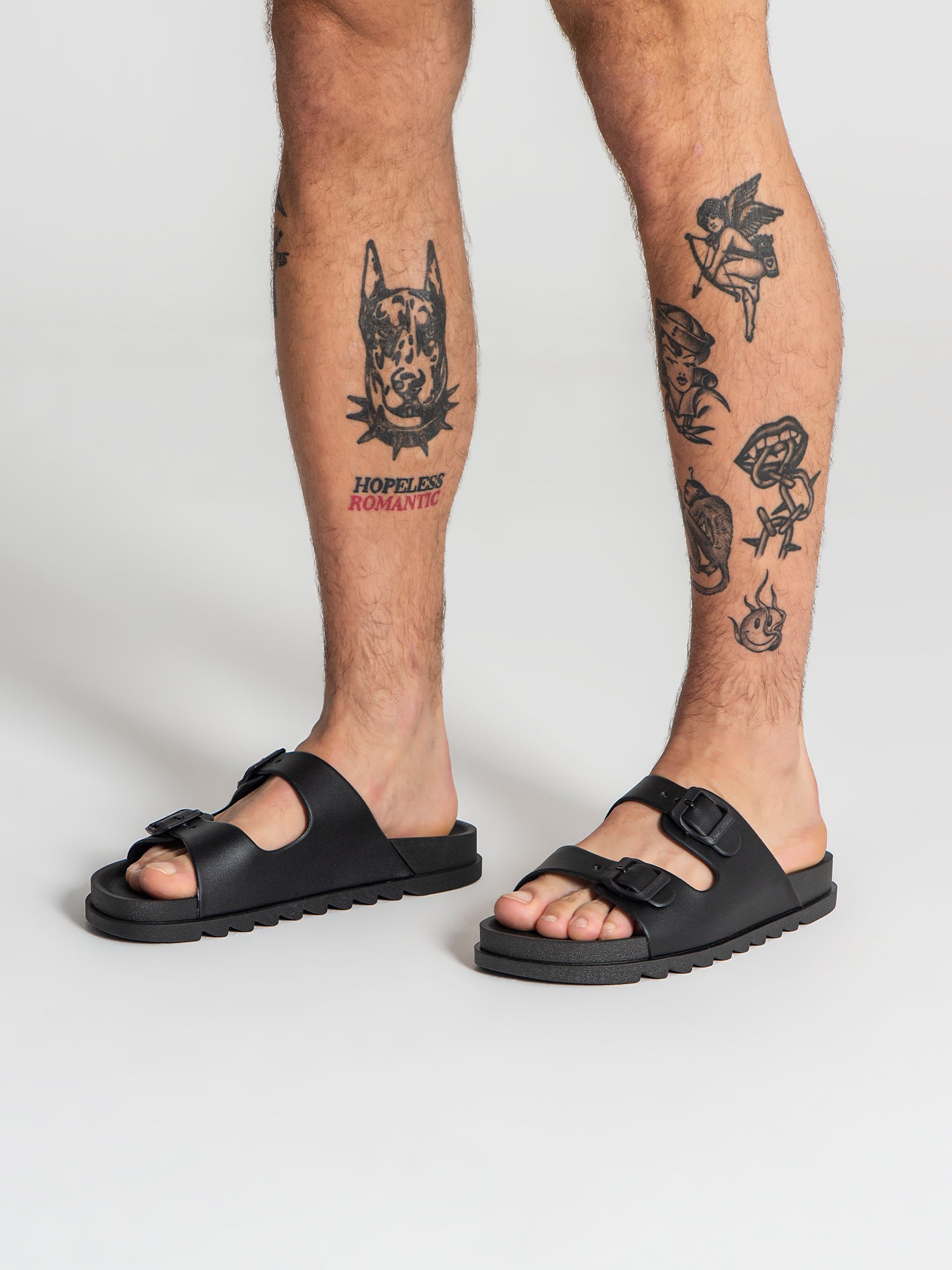 sliders / Black Explorer Sandals