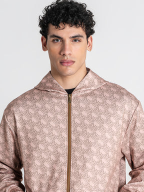 zip jackets / Beige GK Tape Hoodie Jacket