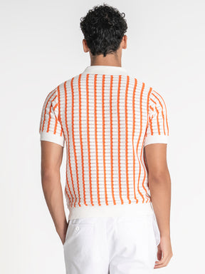 polos / Orange Retro Knit Polo