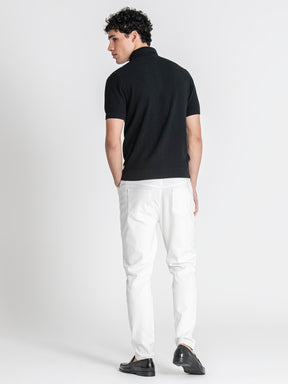polos / Black Column Knit Polo