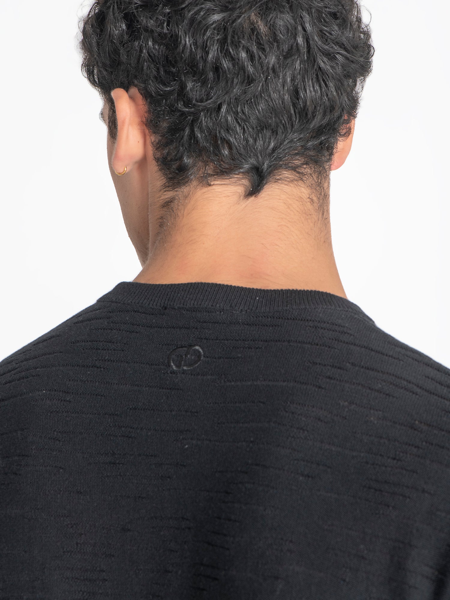 t-shirts / Black Uneven Knit Tee