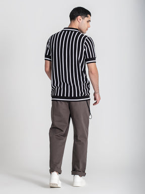 polos / Black Baseball Knit Polo