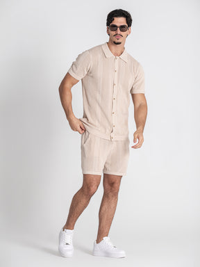 shirts / Beige Breathe Knit Shirt