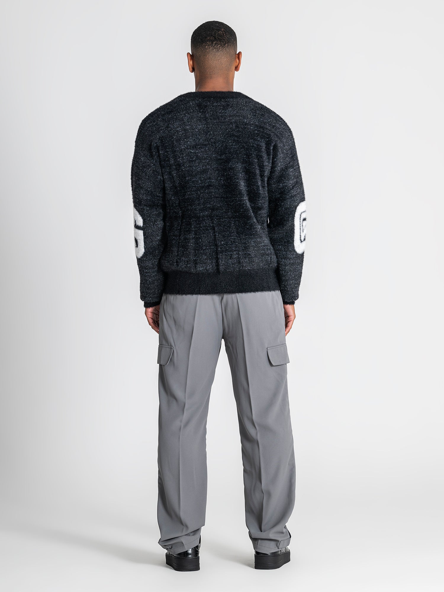 jackets / Black Structure Knit Cardigan