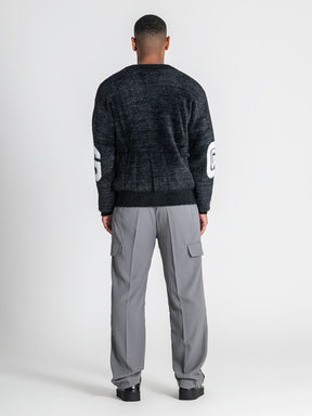 jackets / Black Structure Knit Cardigan