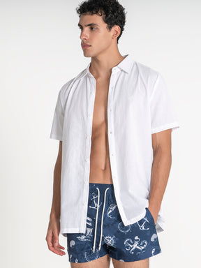 shirts / White GG Linen Shirt