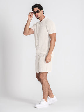 shirts / White Breathe Knit Shirt