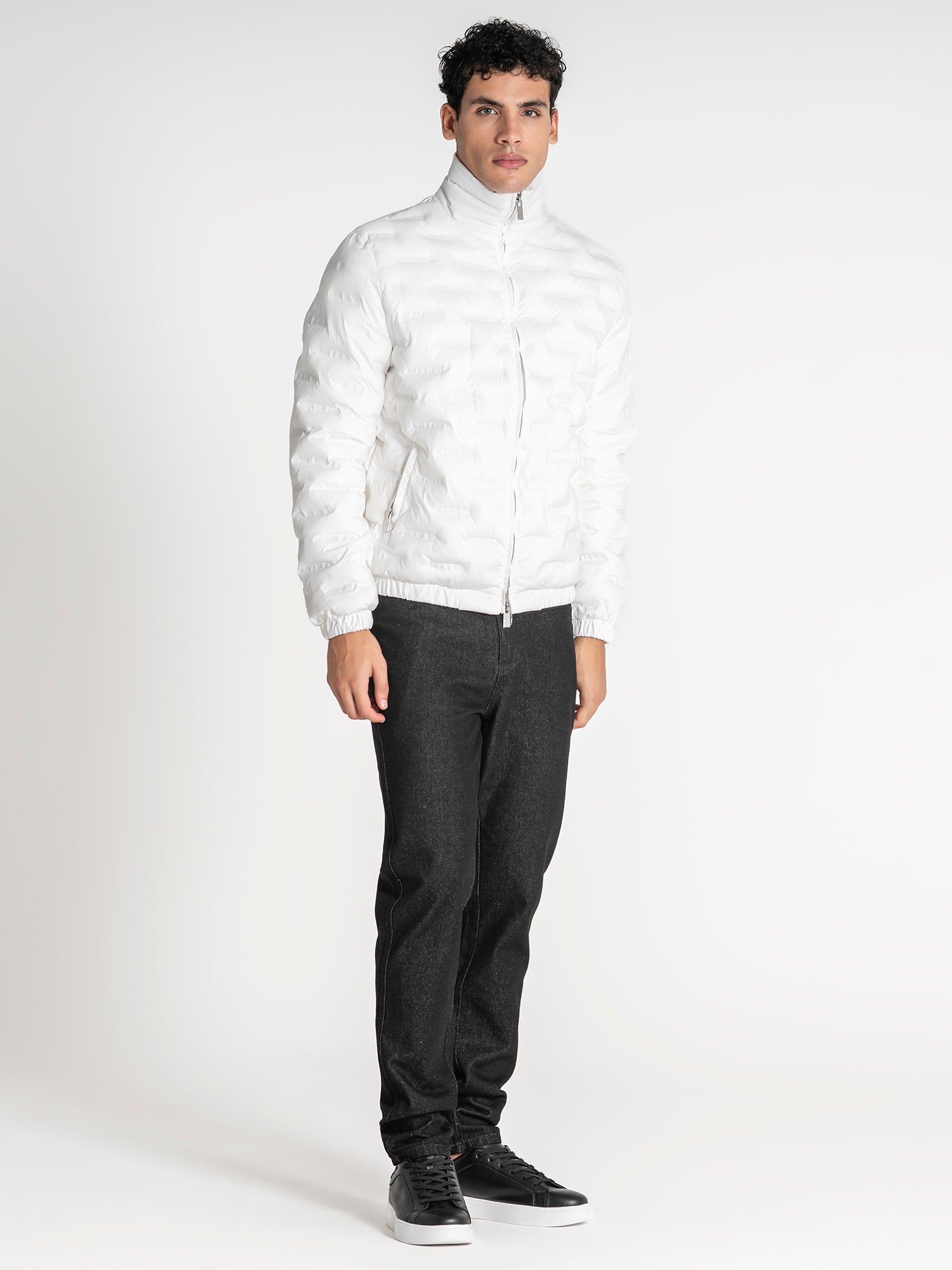 jackets / White Code Puffer Jacket