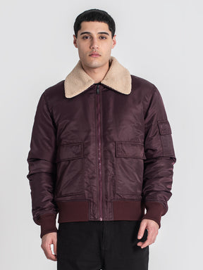 jackets / Burgundy Aviator Jacket