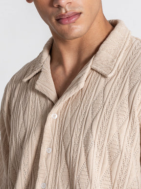 shirts / Beige Diamond Shirt