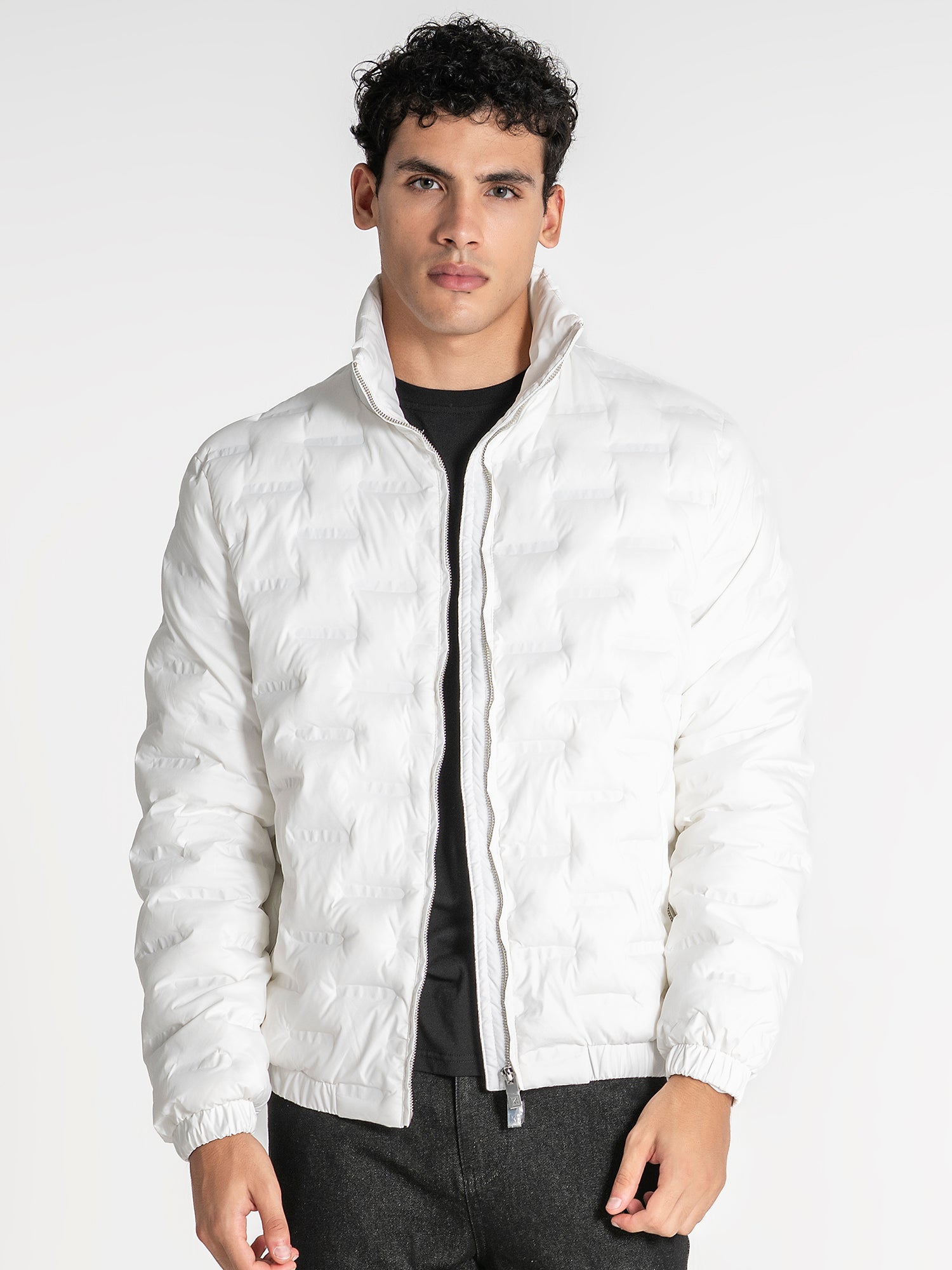 jackets / White Code Puffer Jacket