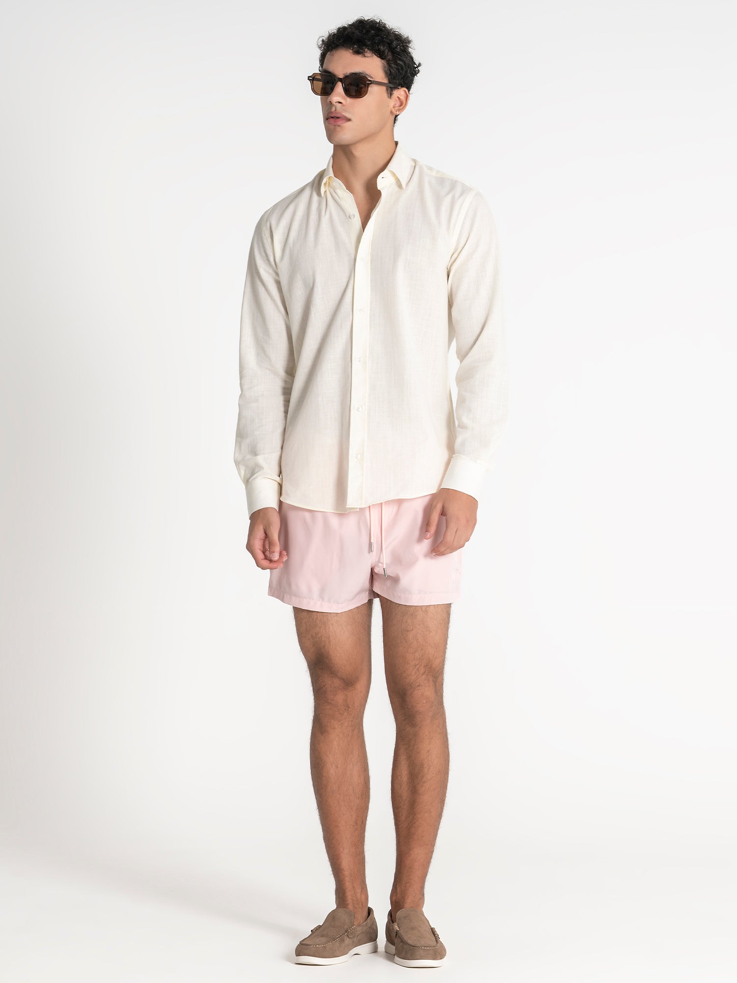 shirts / Beige Linen Shirt