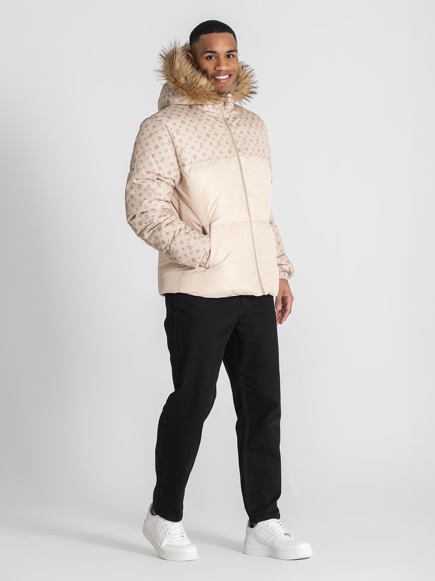 puffers / Beige Logomania Puffer Jacket (Defective)
