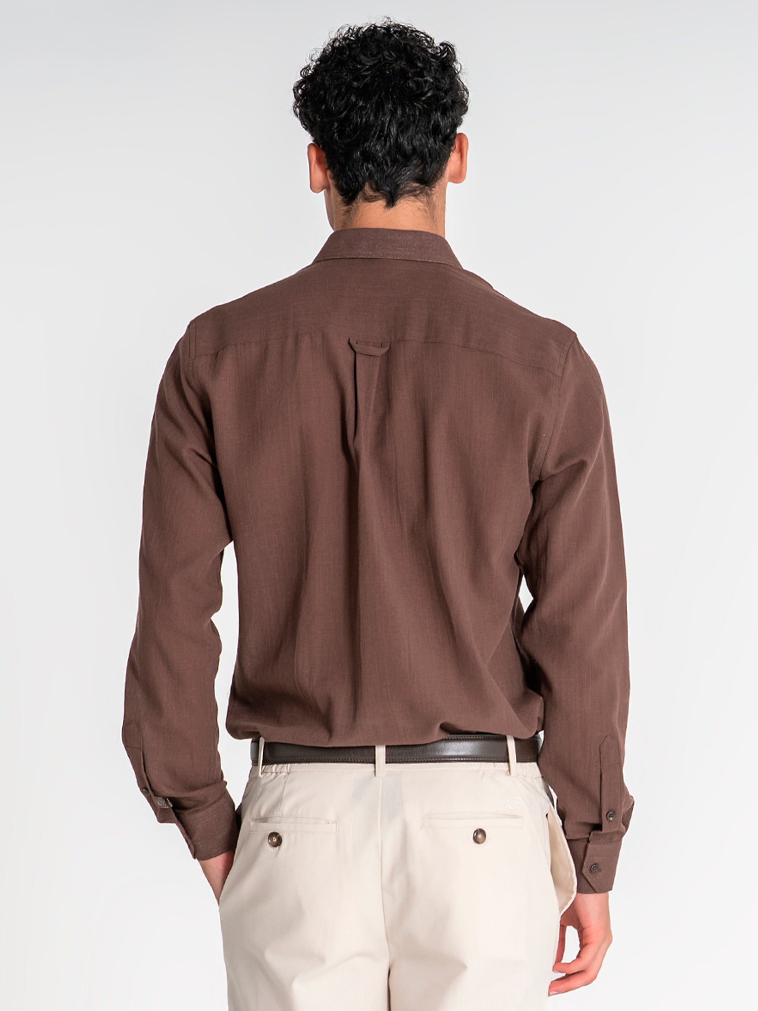 shirts / Brown Flax Linen Shirt