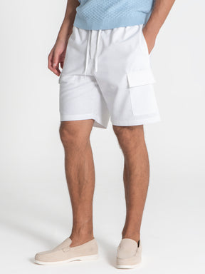 shorts / White Cargo Linen Shorts