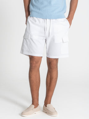 shorts / White Cargo Linen Shorts