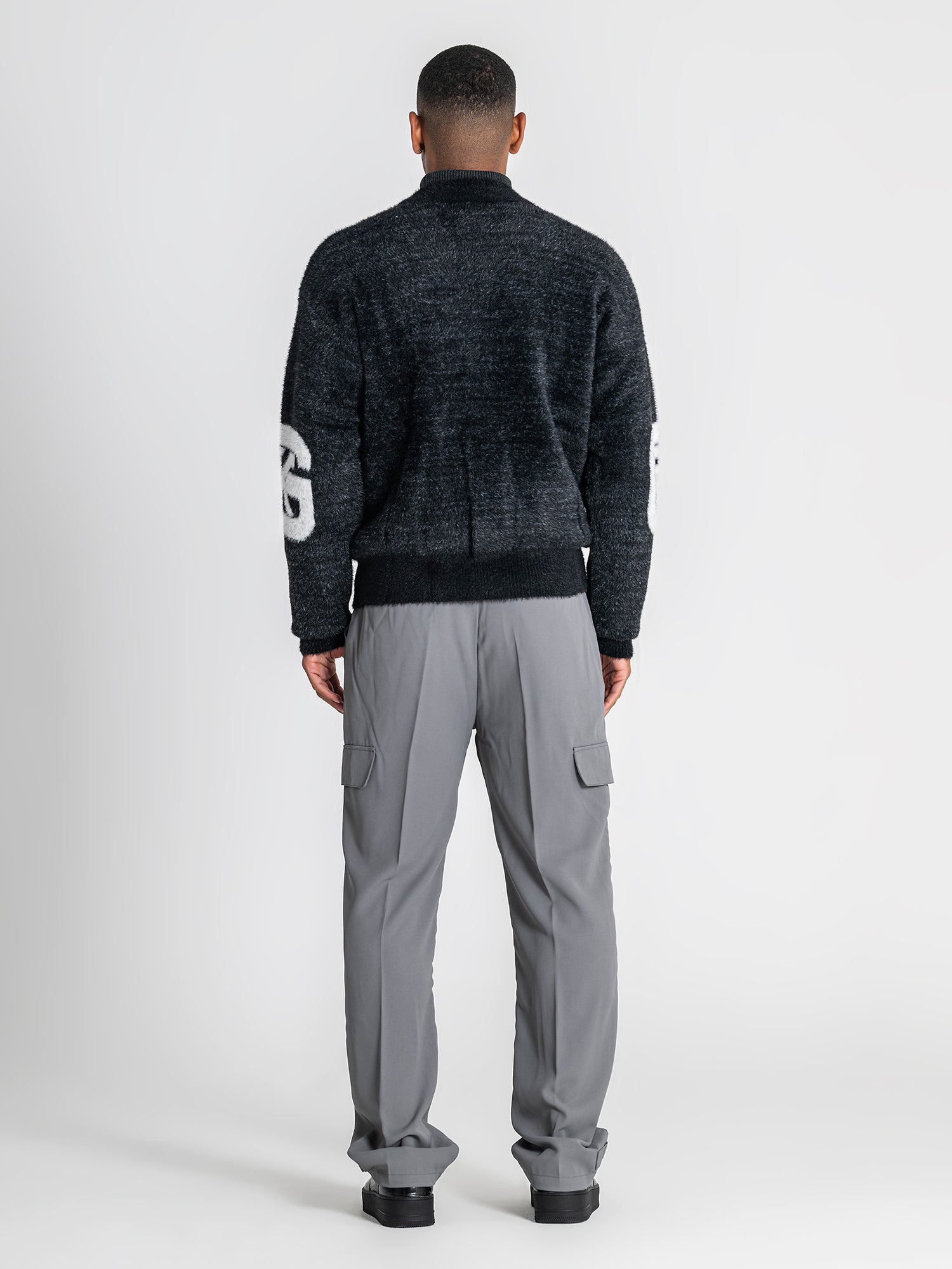 jackets / Black Structure Knit Cardigan