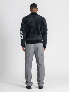 jackets / Black Structure Knit Cardigan