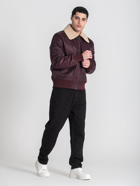 jackets / Burgundy Aviator Jacket